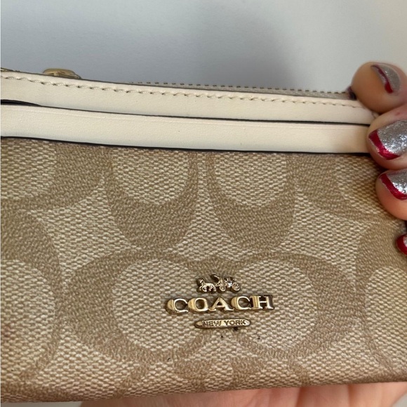 Coach Tan and Cream Canvas small wallet and card holder - Picture 4 of 8